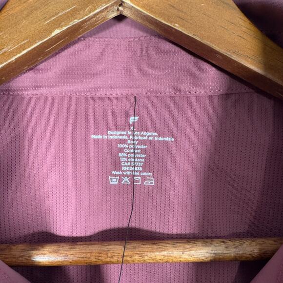 Fabletics Men's The Don Button Down Long Sleeve Shirt Red Size XL - Picture 3 of 7